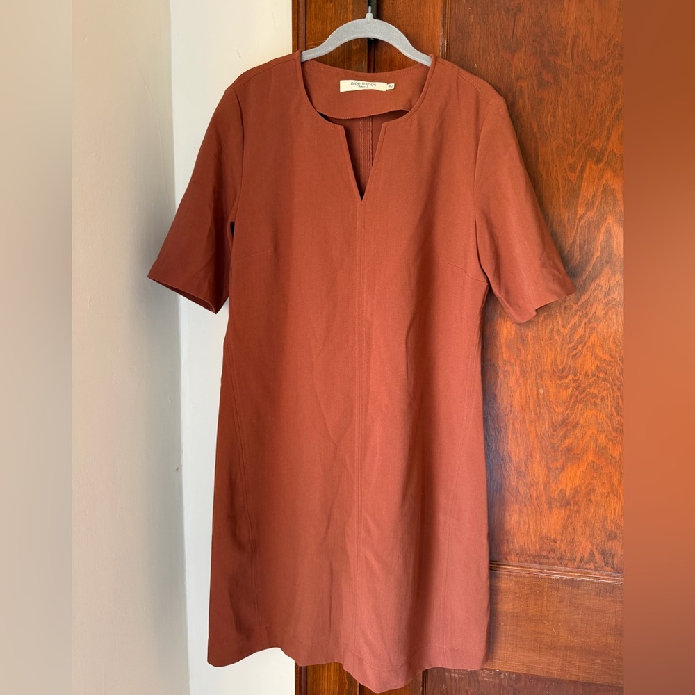 Rust Orange Short Sleeve Dress